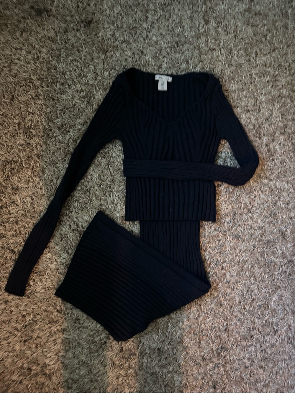 Sincerely Jules Black Ribbed Midi Dress Set